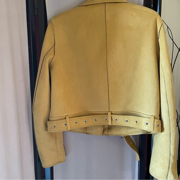 ⬇️ $37.00 ⬇️ Zara Basic Outerwear Faux Leather Biker Jacket Mustard shade. - Picture 6 of 16